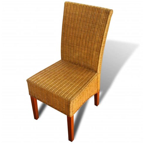 Swen Studio -  Dining Chairs 6 pcs Brown Natural Rattan